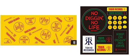 「NO DIGGIN', NO LIFE.」タオル、ステッカー