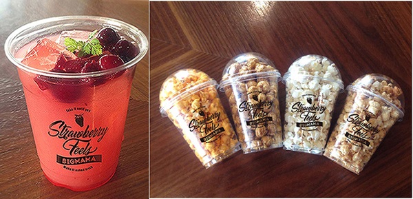 コラボドリンク『Strawberry Feels』、コラボポップコーン『POPCORN STAR』（チーズ、キャラメル、塩、バーベキュー）