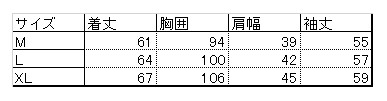 サイズ（レディース）