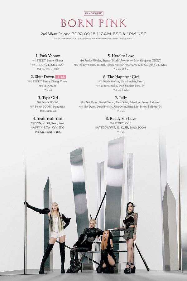 BLACKPINK、2ndアルバム『BORN PINK』トラックリスト公開 - TOWER 