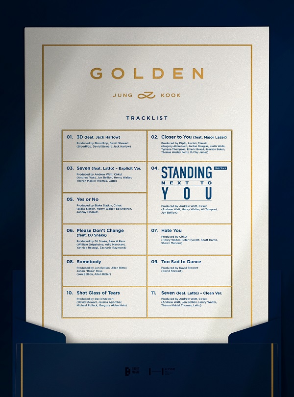 JUNG KOOK（BTS）、ソロ・アルバム『GOLDEN』トラックリスト公開 ...