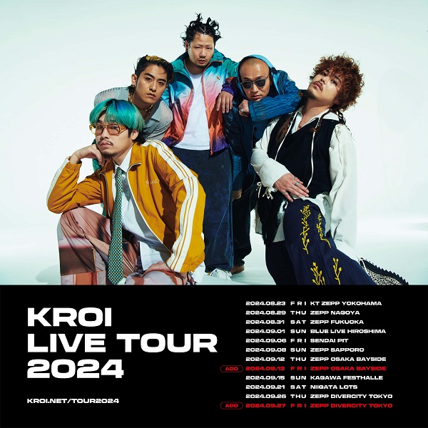 Kroi、全国10大都市ツアー「Kroi LIVE TOUR 2024」東阪Zepp公演の追加開催決定 - TOWER RECORDS ONLINE