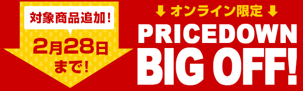 厳選アイテム期間限定PRICEDOWN BIG OFF!