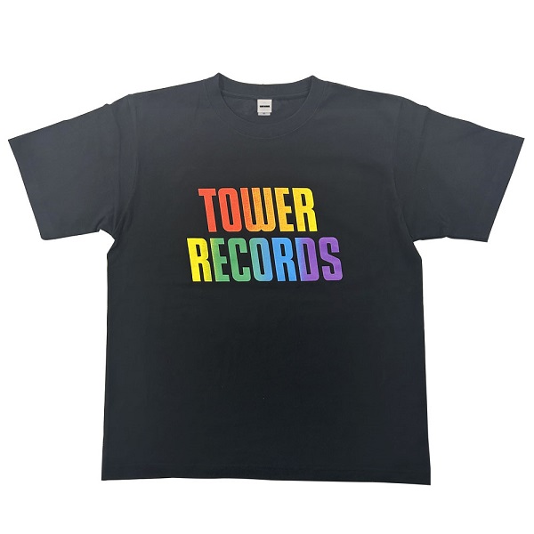 TOWER RECORDS T-shirt RAINBOW ブラック