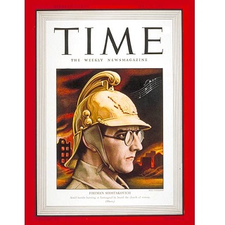 TIME誌の表紙を飾った消防服姿のショスタコーヴィチ