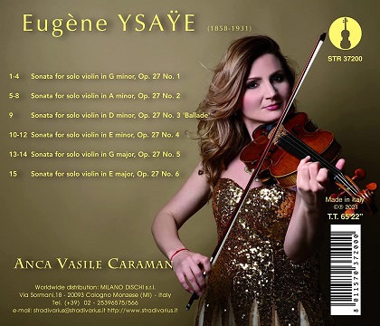 ルーマニア出身の新鋭アンカ・ヴァジーレ・カラマン/イザイ: 無伴奏ヴァイオリン・ソナタ Op.27 - TOWER RECORDS ONLINE