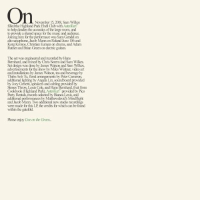 Sam Wilkes（サム・ウィルクス）ライブ&スタジオ作『ライブ・オン・ザ・グリーン・スペシャル・エディション』