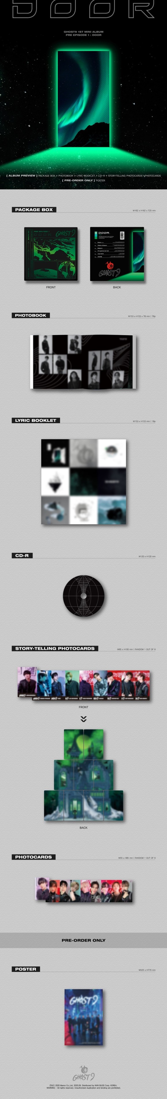 MAROO企画の新人ボーイズグループGHOST9｜ファースト・ミニアルバム『PRE EPISODE 1：DOOR』