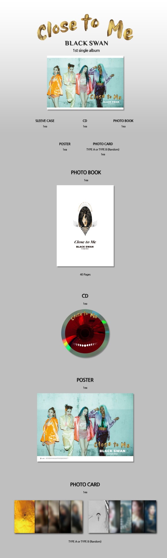 多国籍ガールズグループ、BLACK SWAN｜ファースト・シングルアルバム『Close to Me』｜