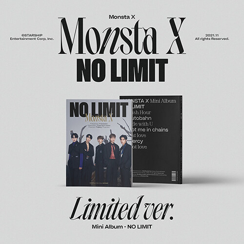 MONSTA X｜韓国10枚目のミニアルバム『No Limit』限定盤 