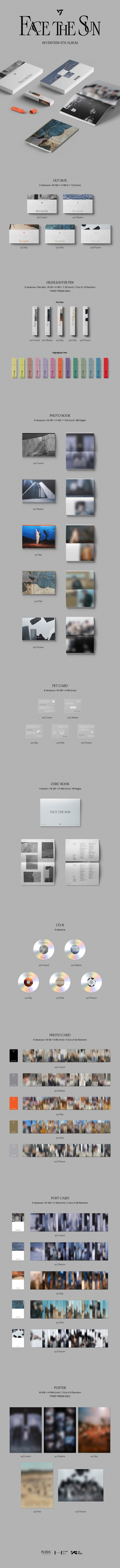 SEVENTEEN｜約2年8ヶ月振りの韓国フルアルバム『Face the Sun』CD&Kit 