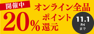 10日間連続 オンライン限定 全品20％ポイント還元キャンペーン