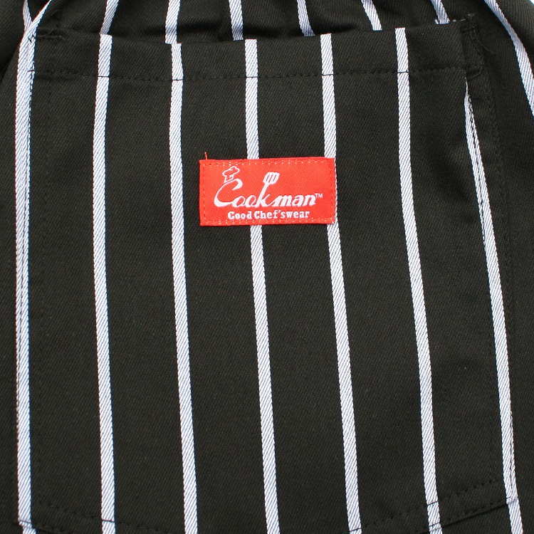 COOKMAN Chef Pants PIN STRIPE T/C BLACK