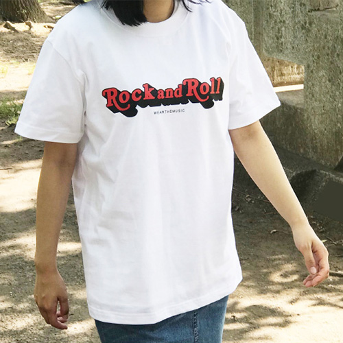 WTM Tシャツ ROCK AND ROLL(ホワイト/レッド)