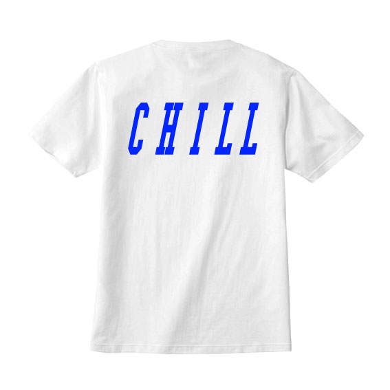 WTM Tシャツ CHILL(ホワイト/ネオンブルー)
