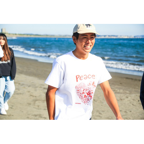 Ryu Ambe × WEARTHEMUSIC Love & Peace T-Shirt(White)