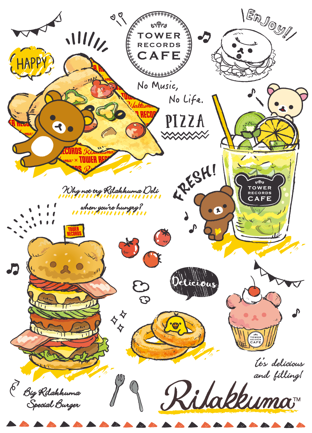 リラックマ × TOWER RECORDS CAFE『Rilakkuma DELI CAFE』